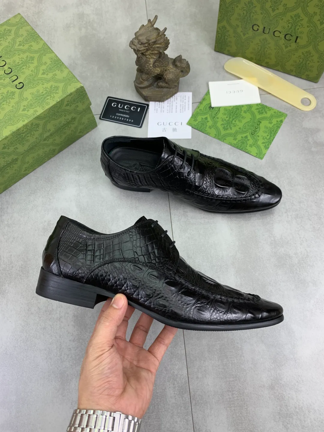 Men's Men's Shoes 💰P500 [New Style] 💰💎💎💎 [Gucci] GUCCI high-end men's formal business leather shoes, original order 1:1! Original imported high-end calfskin, original metal buckle, imported first-layer pigskin lining for feet, original high-end outsole, men's shoe size: 38-44